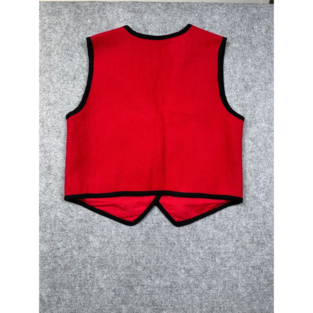 TanTrums Red Wool Blend Floral Embroidered Button Front Vest Womens Small - Picture 5 of 8
